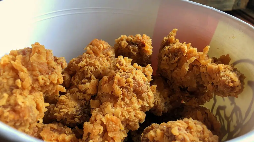 KFC chicken bucket.