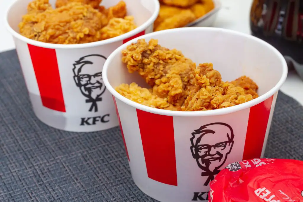 KFC chicken bucket.