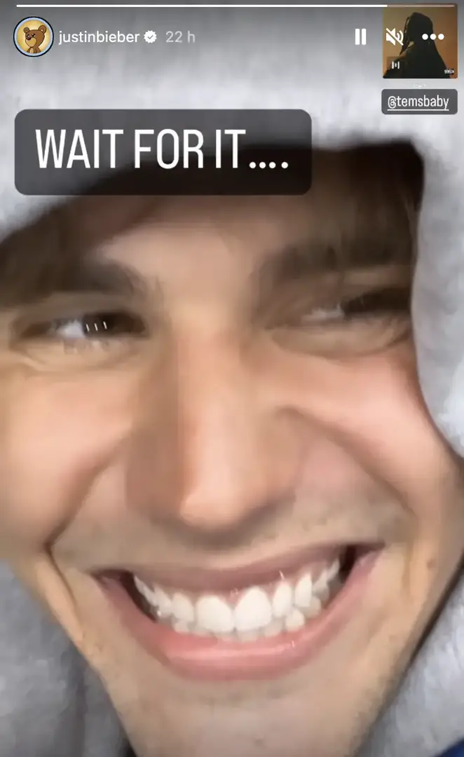 Justin Bieber smiling.