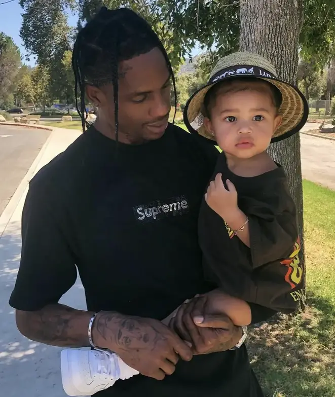 Travis Scott and Stormi.