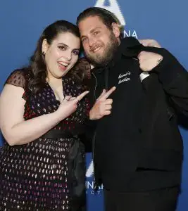 Beanie Feldstein and Jonah Hill.