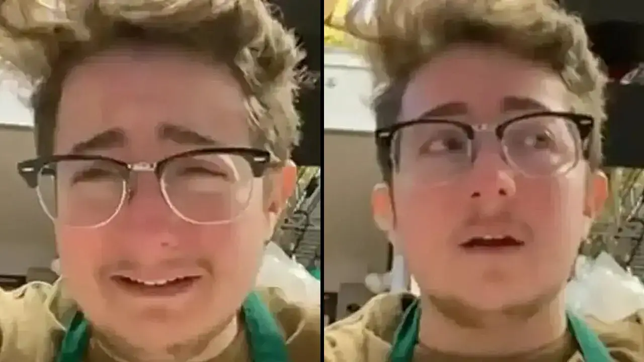 A Starbucks barista shared a video of themself becoming emotional over their working hours.