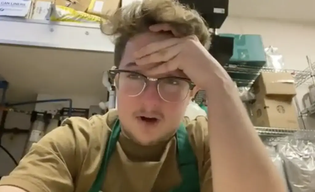 Upset Starbucks employee.