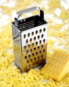 Cheese and cheese grater.