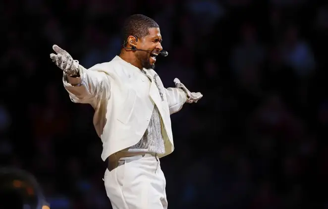 Usher at the 2024 Super Bowl.