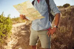 Man reading map.