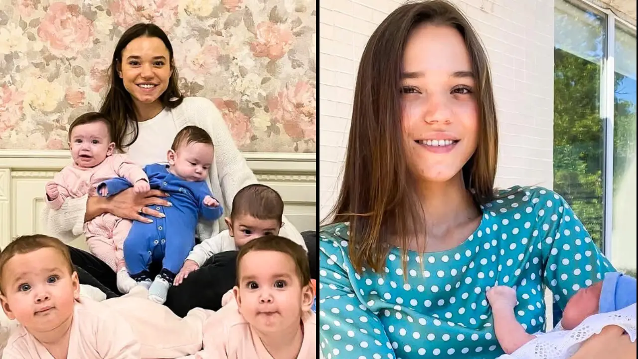A mom who had 22 biological children by the time she was 26 says she won't stop having kids until she has over 100. 
