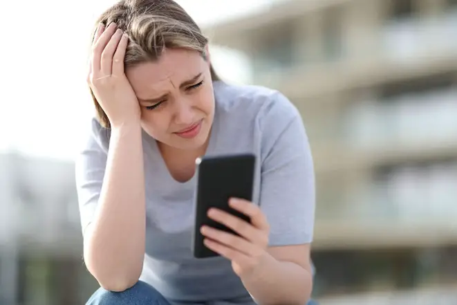 Woman on phone.