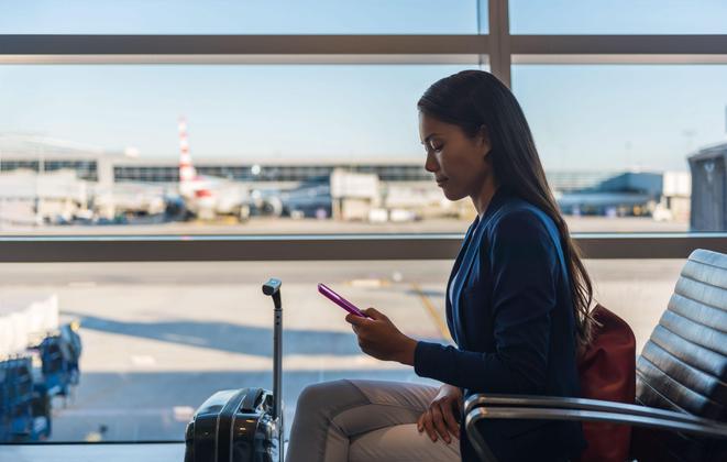 Woman at airport.