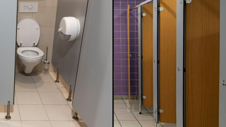 A TikToker has shared several reasons why public toilet doors don't touch the ground.