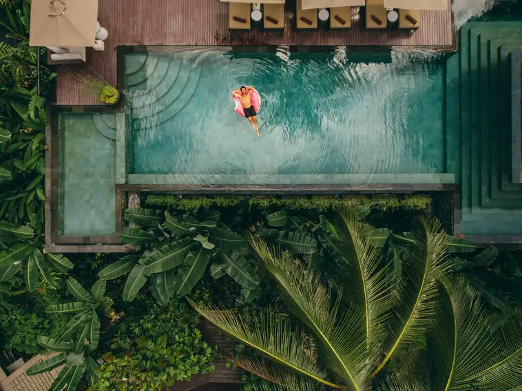 Man in swimming pool