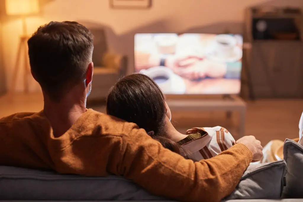 Couple watching TV.