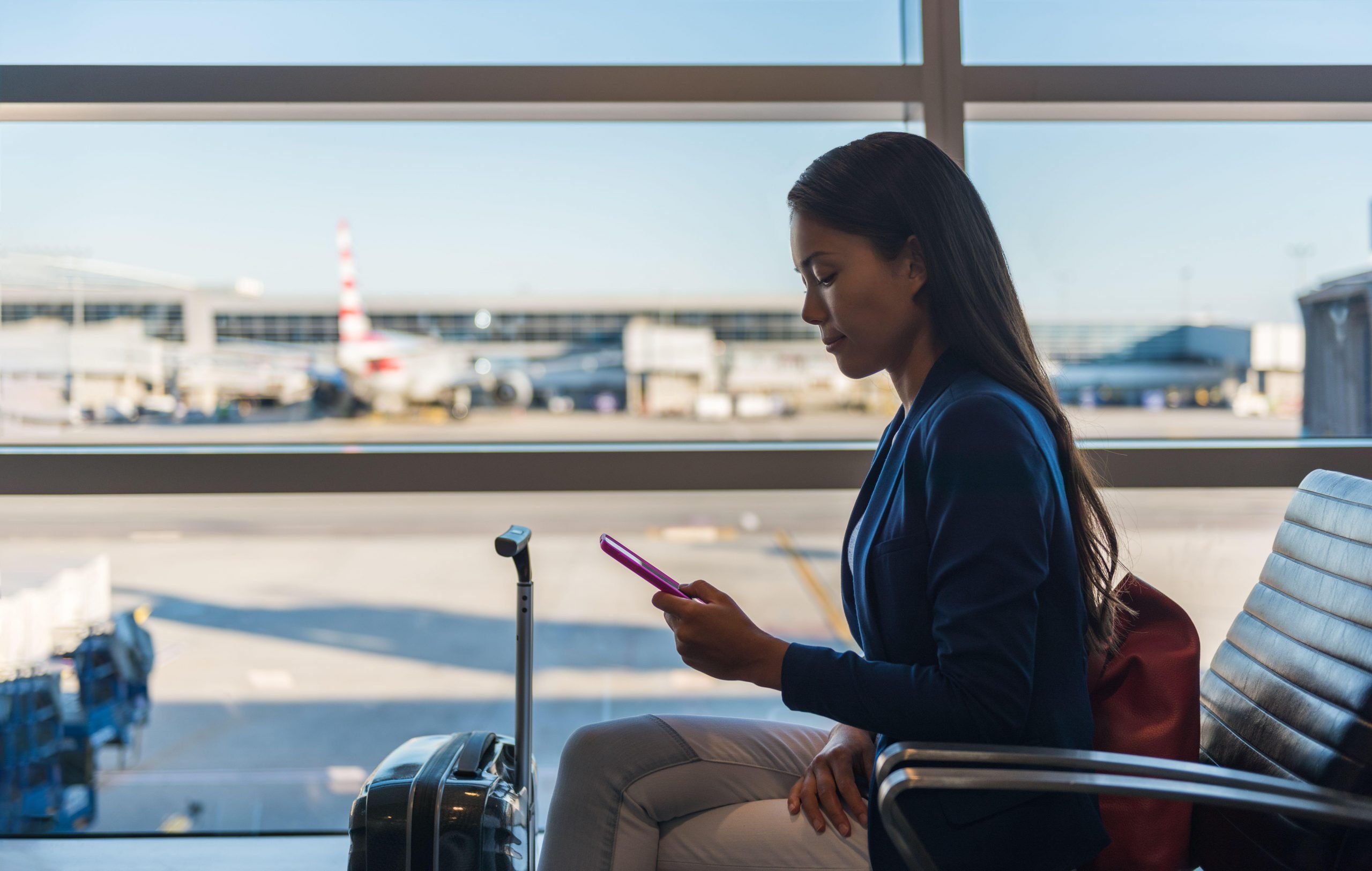 Woman at airport. 