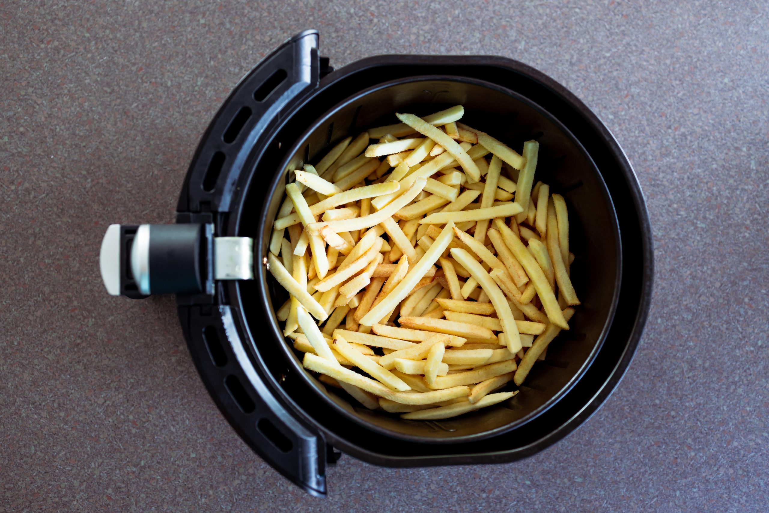 Air fryer and fries. 