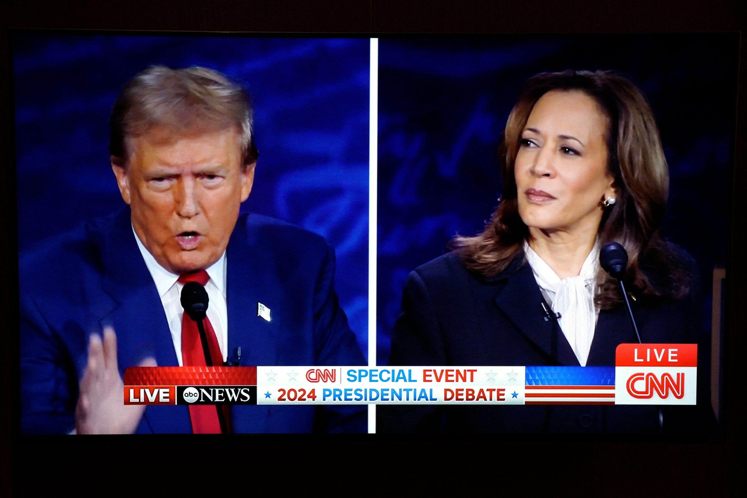 Donald Trump and Kamala Harris debate. 