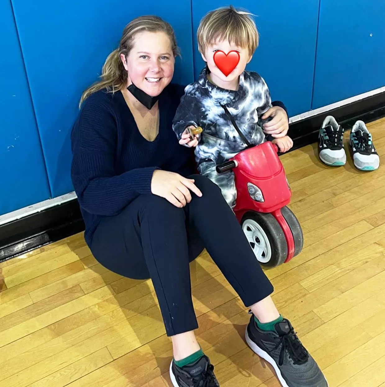 Amy Schumer and son. 