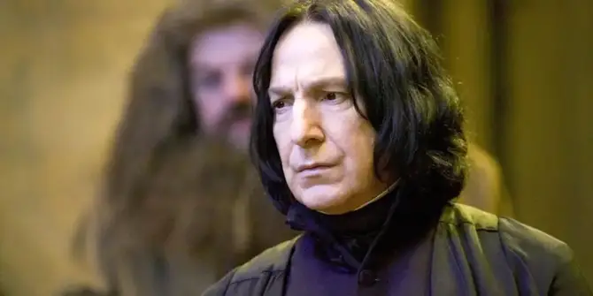 Alan Rickman as Severus Snape.