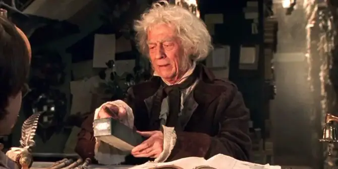 John Hurt as Garrick Ollivander.