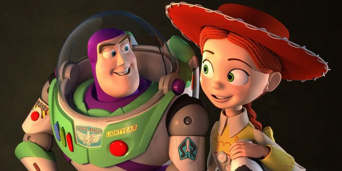 Buzz Lightyear and Jessie in Toy Story. 