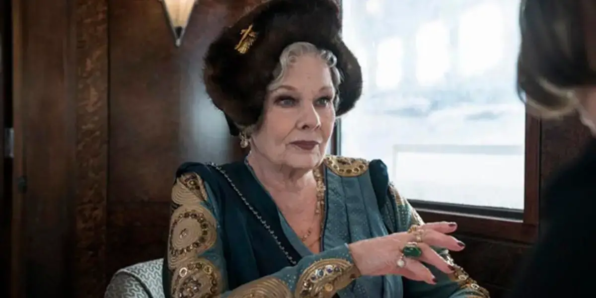 Judi Dench in the Murder on the Orient Express. 