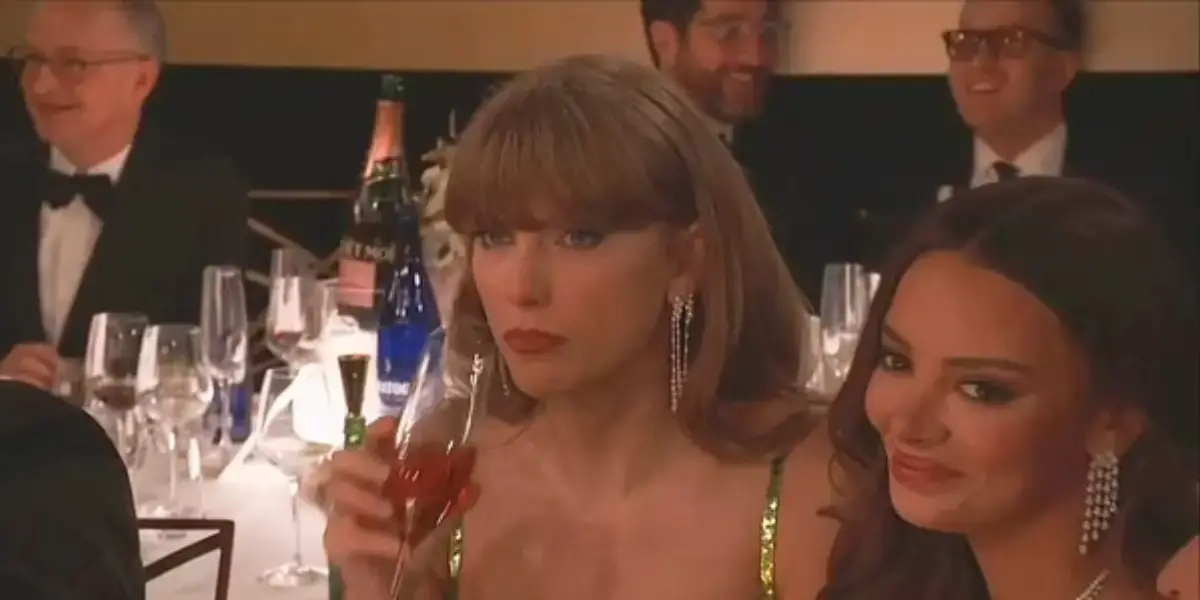 Taylor Swift at the 2024 Golden Globes. 