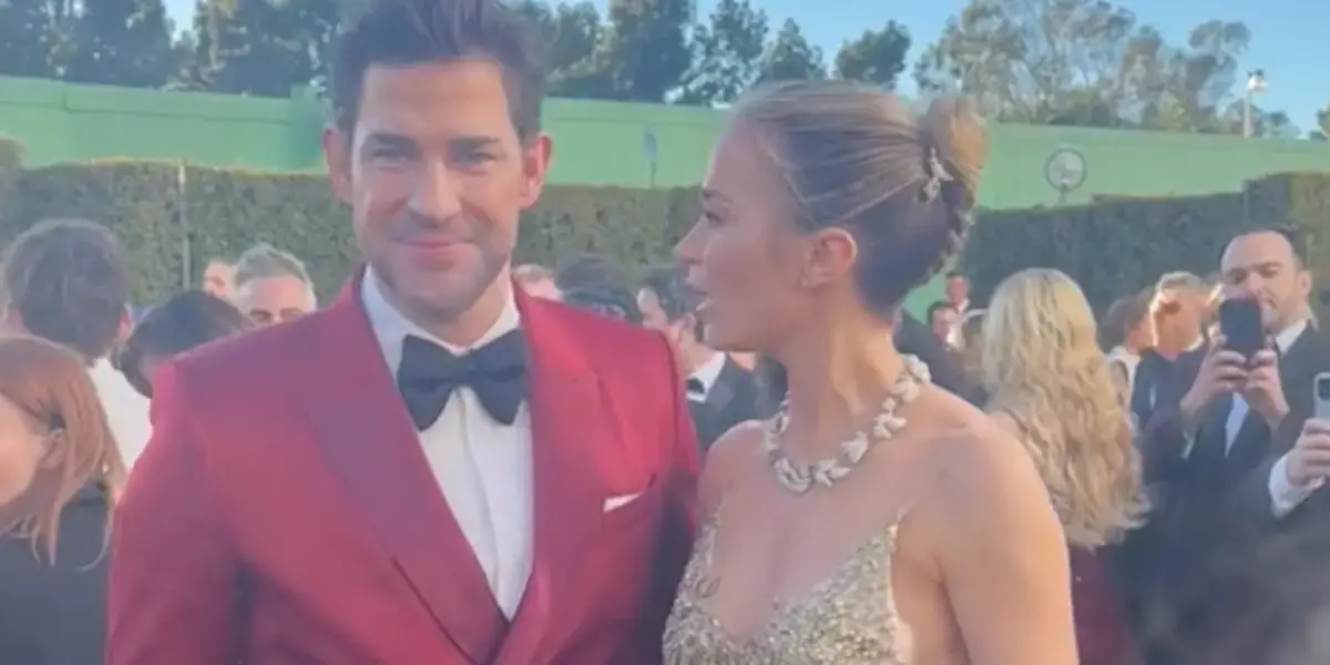 John Krasinski and Emily Blunt at 2024 Golden Globes. 