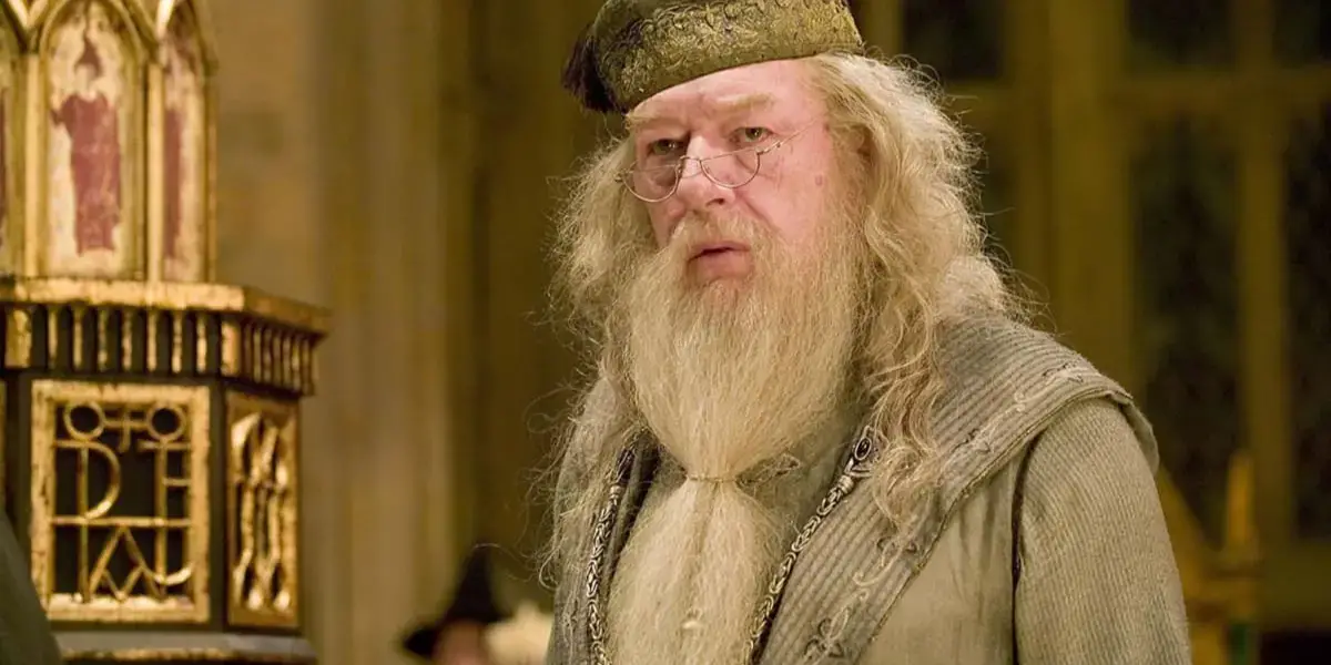 Michael Gambon as Dumbledore.