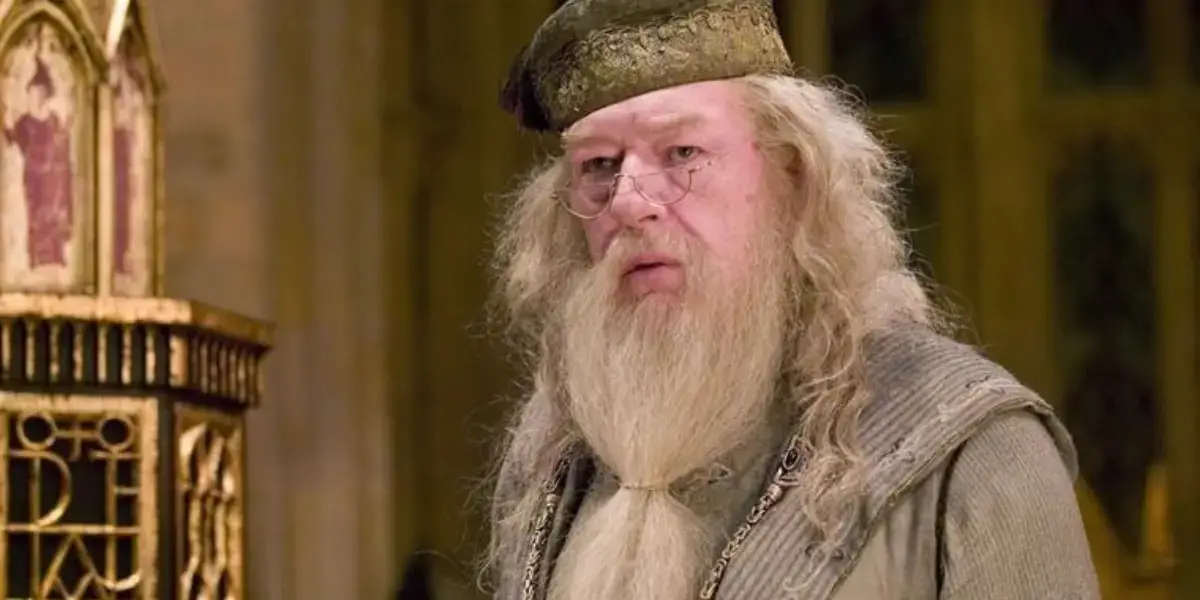 Michael Gambon as Dumbledore.