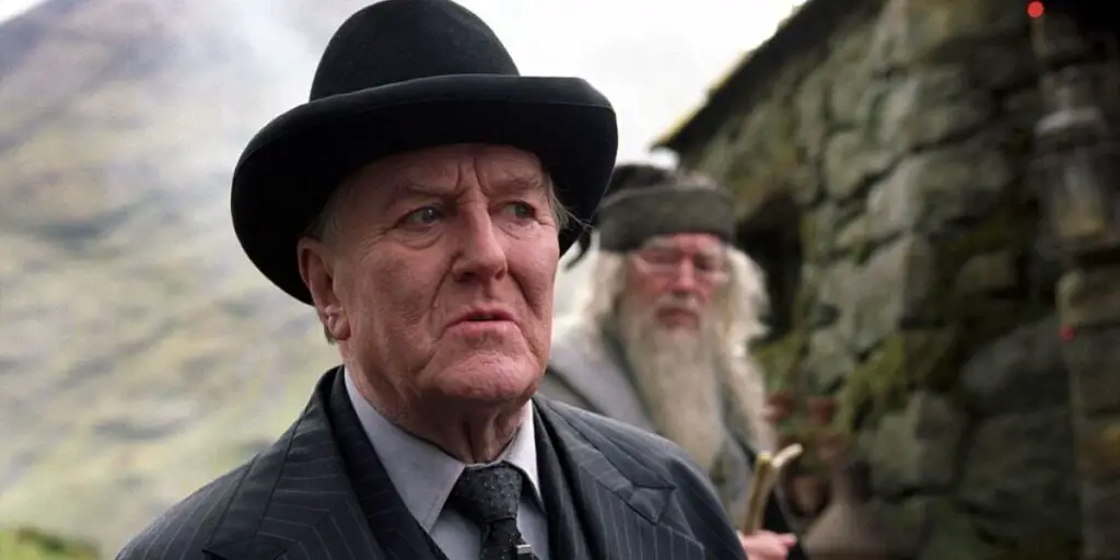 Robert Hardy as Cornelius Fudge.