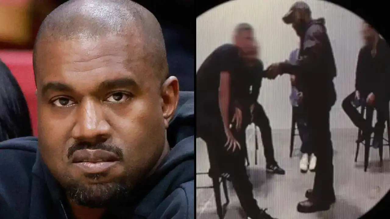 Kanye West is facing backlash over footage of him apparently forcing Adidas executives to watch an adult movie during a business meeting.