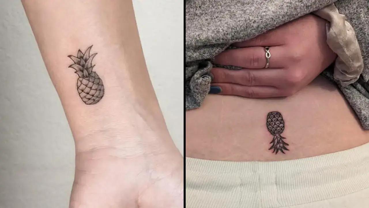 People are stunned after discovering the true meaning of a woman's upside-down pineapple tattoo. 