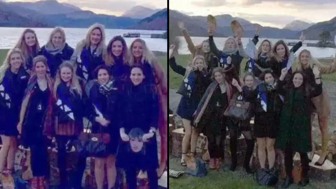 A group of women on a hen do recently spotted a ghost lurking in the background of one of their photos.