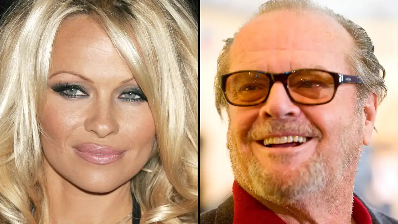 Pamela Anderson says she once saw Jack Nicholson having a threesome at the Playboy Mansion.