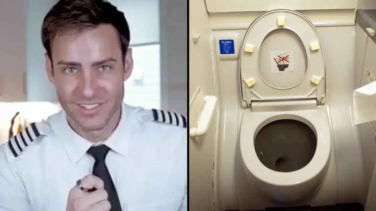 An airline pilot has gone viral after revealing where everything goes after you flush the toilet on a plane. 