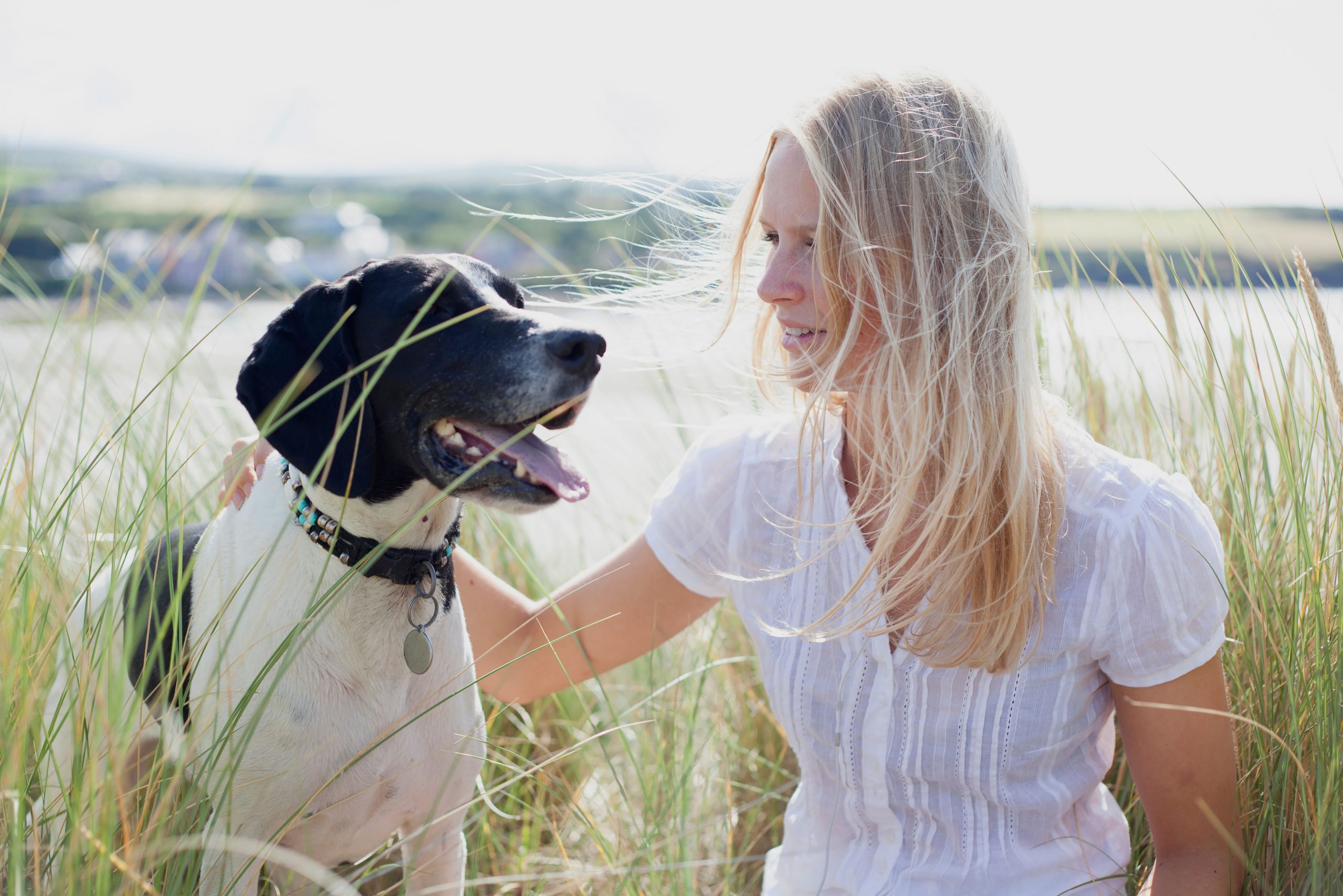 Woman and dog. 