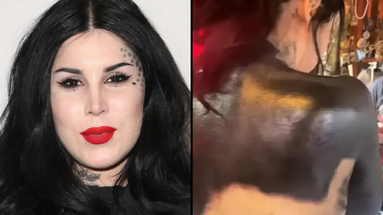 Kat Von D has covered up the tattoo portrait she has of her mum with solid black ink. 