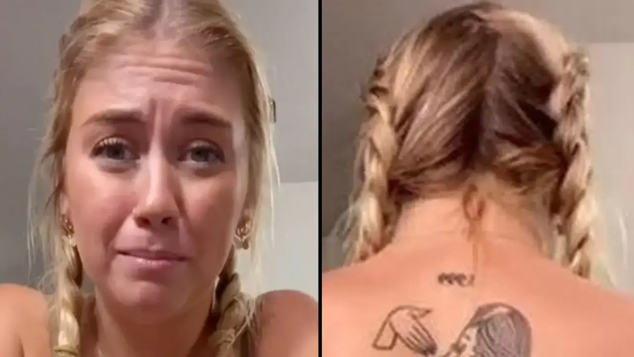 A woman was told that her back tattoo of a 'guardian angel' looked rude and then she couldn't unsee it.