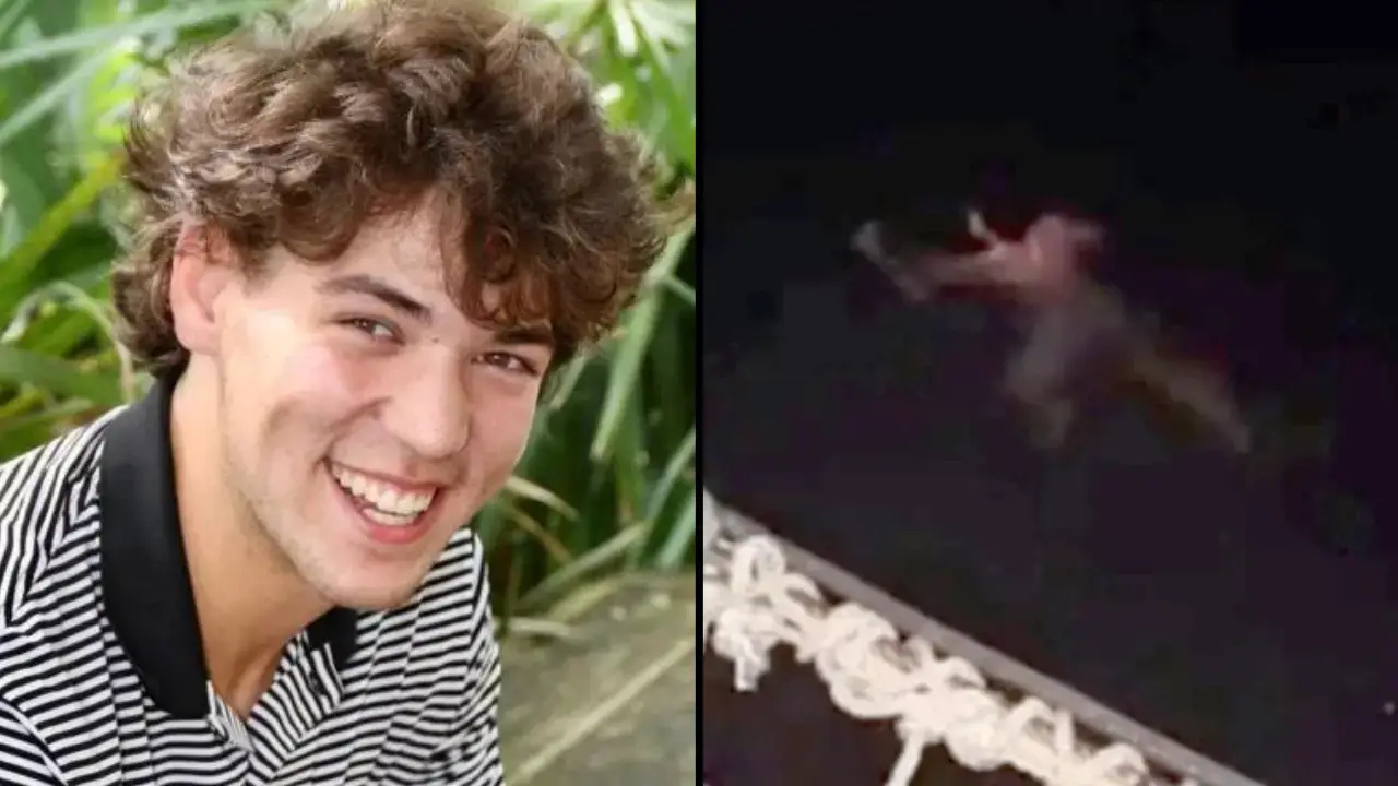 People claim they can see a haunting detail in the video of teenager Cameron Robbins jumping off a cruise ship. 