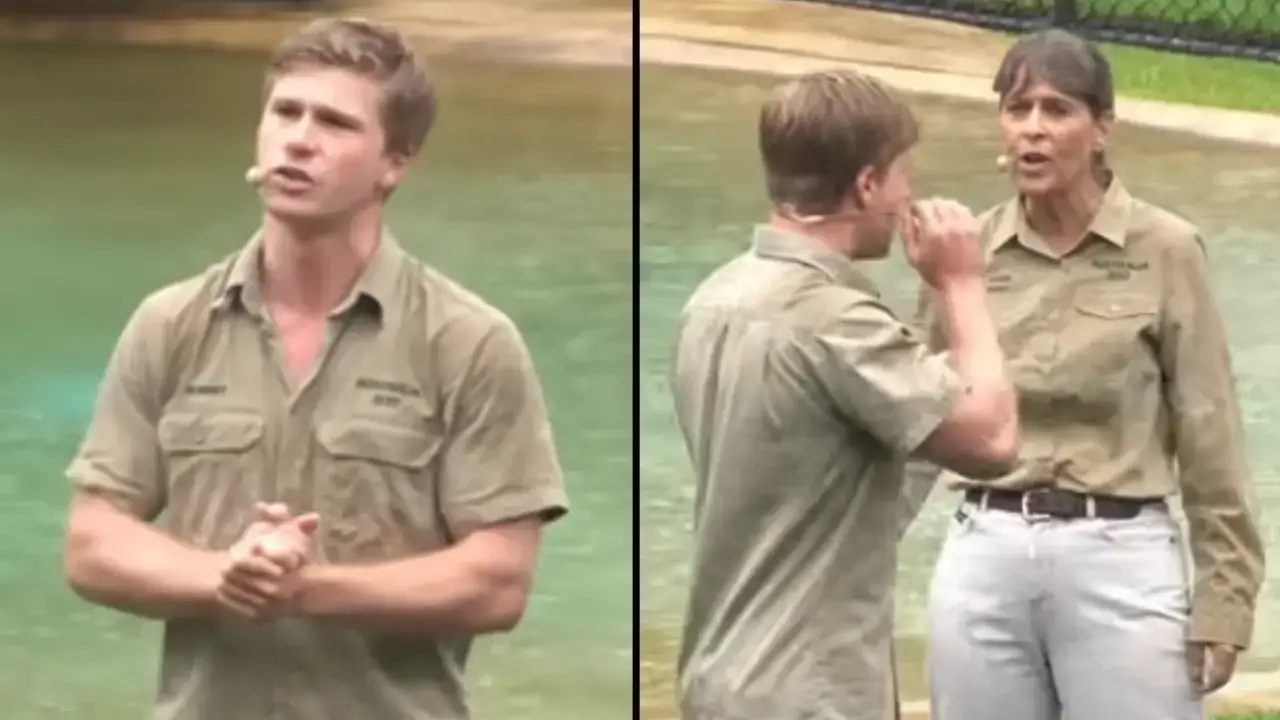 Fans were left emotional after watching a clip of Robert Irwin crying over a birthday message from his late dad Steve. 