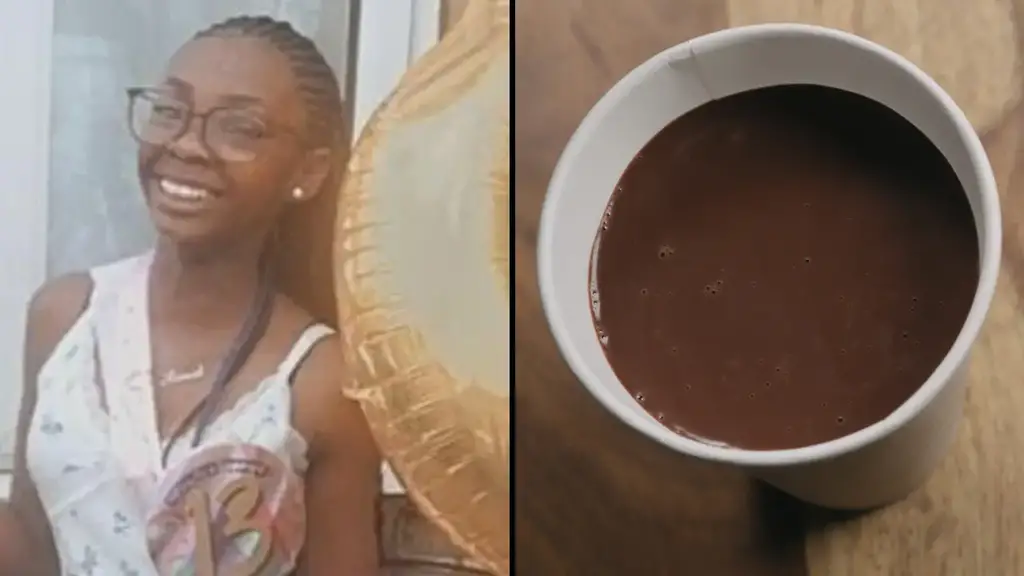 A 13-year-old girl died within hours of taking a single sip of hot chocolate from a coffee shop, an inquest has heard. 