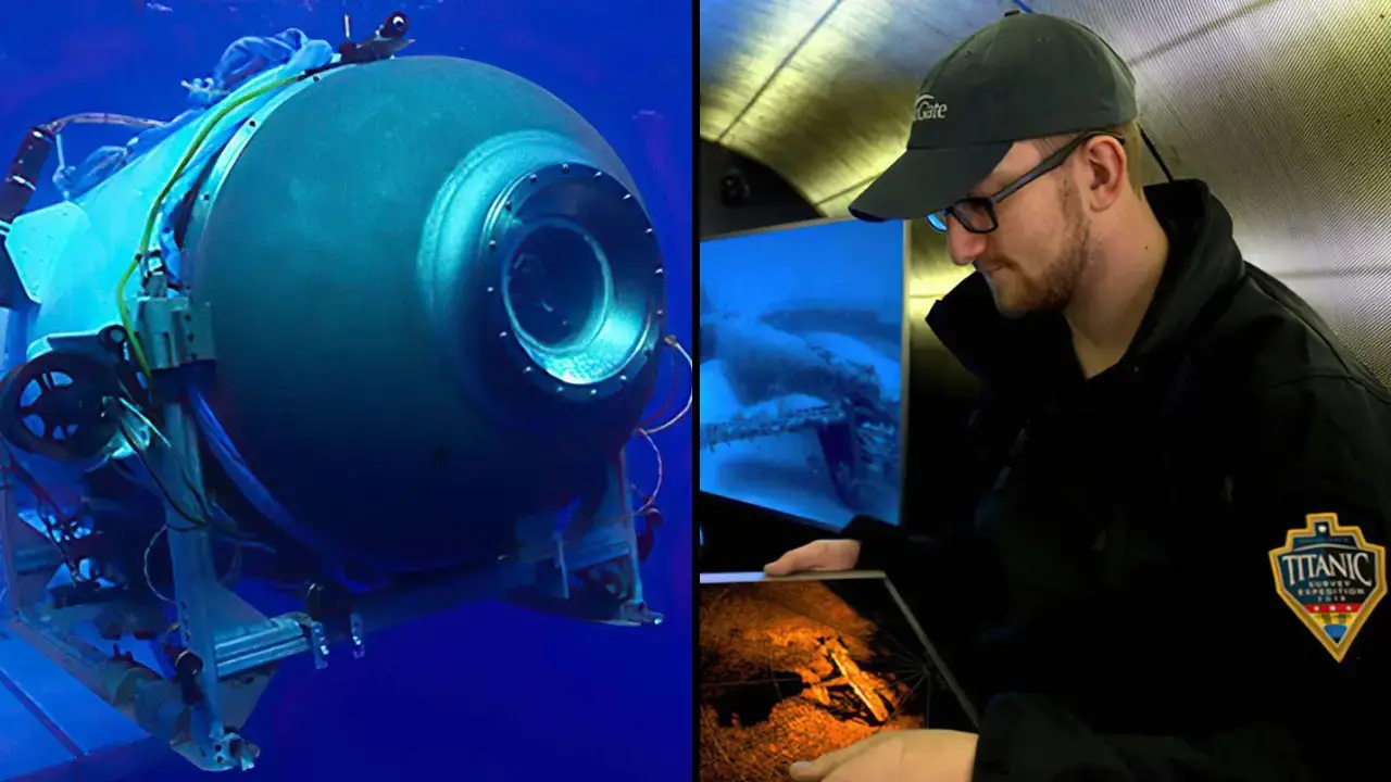 'Claustrophobic' photos show how small the submarine that went missing during a Titanic tour really is.