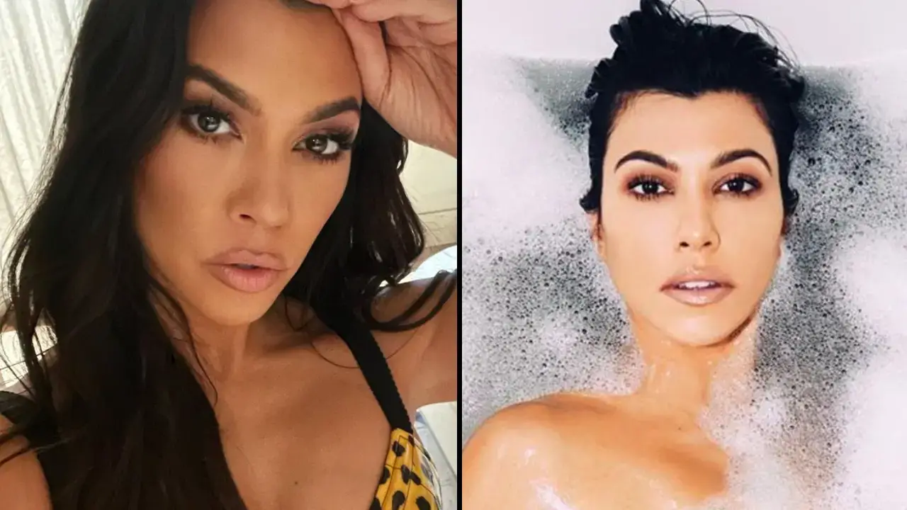 Kourtney Kardashian's bathtub snap is being labelled a photoshop fail by fans.