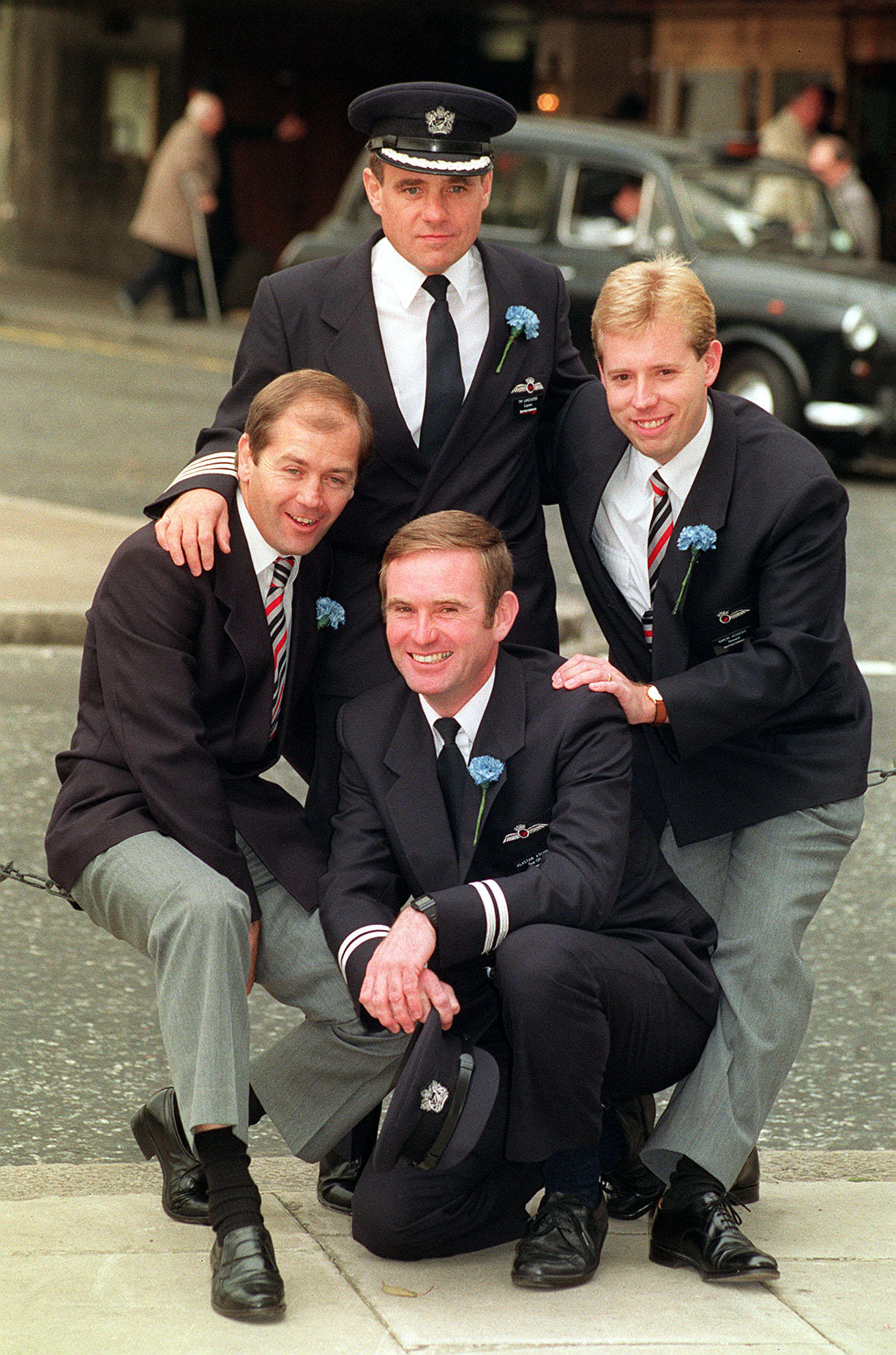 Captain Tim Lancaster (standing centre).