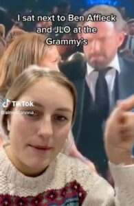 TikToker explains what Ben Affleck and Jennifer Lopez were talking about at the Grammys. 