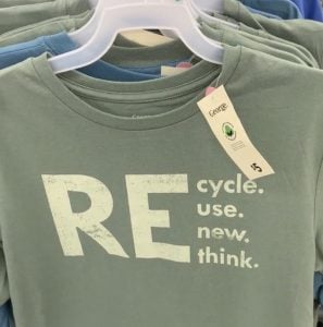 Walmart's recycle T-shirt.