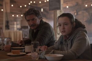 Pedro Pascal and Bella Ramsey in The Last of Us. 