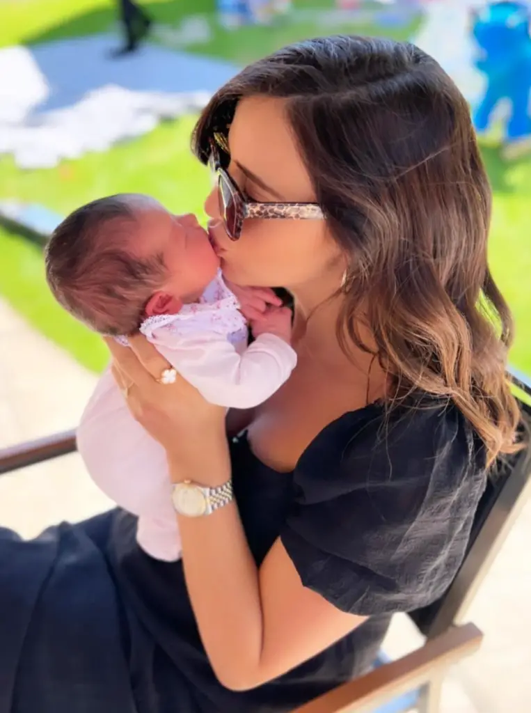 Lucy Mecklenburgh and her baby. 