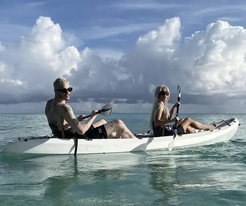 Kim Kardashian and Pete Davidson on holiday.