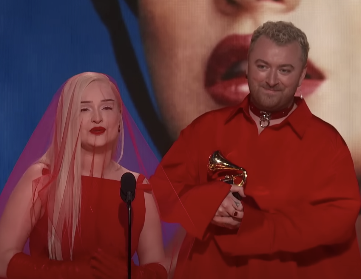 Kim Petras and Sam Smith at the 2023 Grammys. 