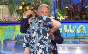 Pat Sajak tackles Wheel of Fortune on the show. 